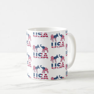 Demokratische Donkey-Republikanische Elefantenpoli Kaffeetasse