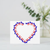 Demokratische Esel im Herzen Postkarte (Stehend Vorderseite)