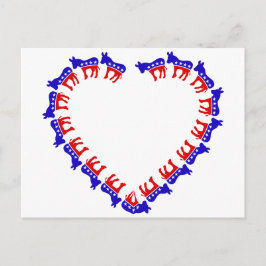 Demokratische Esel im Herzen Postkarte