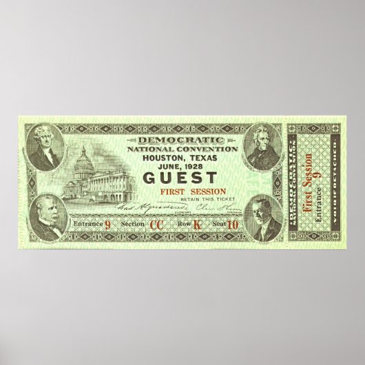 Demokratische Nationalversammlung Ticket 1928 Poster (Vorne)