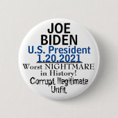 Demokratische Präsidentin Biden Nightmare Button (Vorderseite)