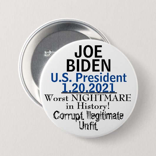 Demokratische Präsidentin Biden Nightmare Button (Vorne & Hinten)