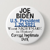 Demokratische Präsidentin Biden Nightmare Button (Vorderseite)