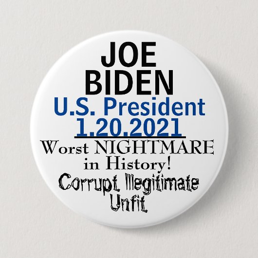 Demokratische Präsidentin Biden Nightmare Button (Vorderseite)