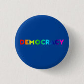 Demokratische Regenbogengradition Typografie Stolz Button (Vorderseite)