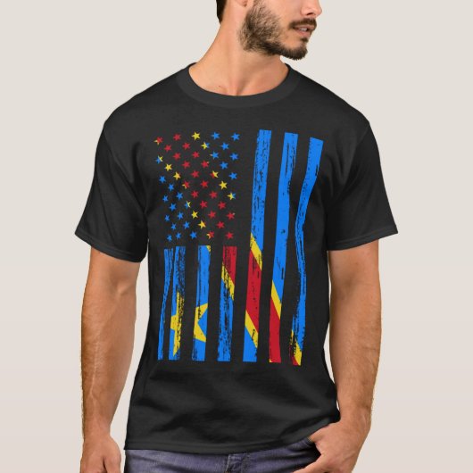 Demokratische Republik Kongo Flag Amerika Es ist i T-Shirt (Vorderseite)