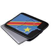 DEMOKRATISCHE REPUBLIK KONGO Flag Karte BLACK Laptopschutzhülle (Vorne Knopf)