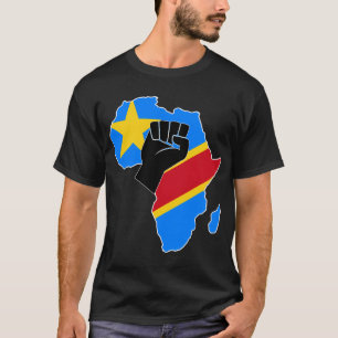 Demokratische Republik Kongo Flag Pride Africa Map T-Shirt
