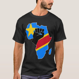 Demokratische Republik Kongo Flag Pride Africa Map T-Shirt
