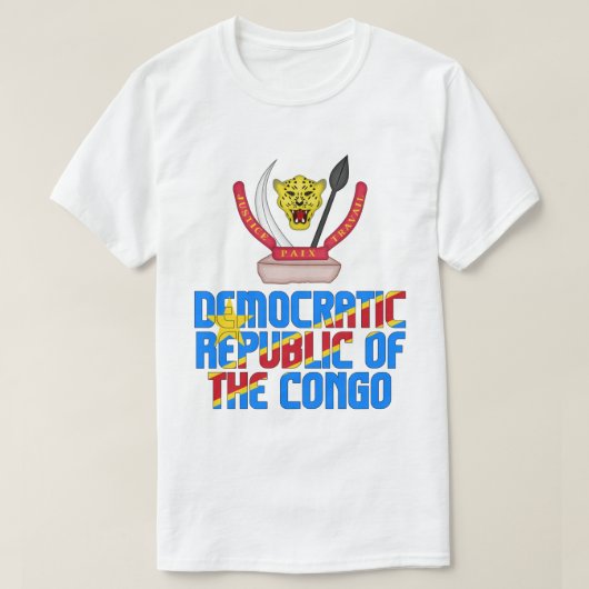 Demokratische Republik Kongo Flag und Coat T-Shirt (Design vorne)