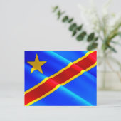 Demokratische Republik Kongo - Flag Waving - Postkarte (Stehend Vorderseite)