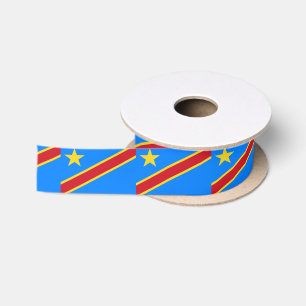 Demokratische Republik Kongo Flagge Ribbon Satinband