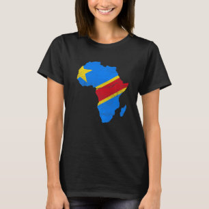 Demokratische Republik Kongo Flaggenstaaten Afrika T-Shirt