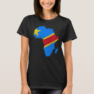Demokratische Republik Kongo Flaggenstaaten Afrika T-Shirt