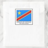 Demokratische Republik Kongo Rechteckiger Aufkleber (Tasche)