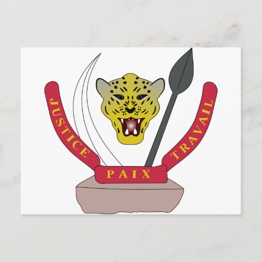Demokratische Republik Kongo-Wappen Postkarte (Vorderseite)