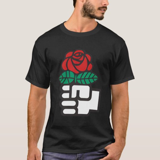 Demokratische Sozialisten Amerika Blume T-Shirt (Vorderseite)