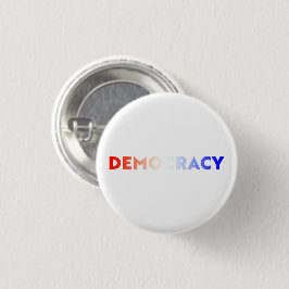 Demokratische Typografie in rot-weiß-blauem Gradie Button