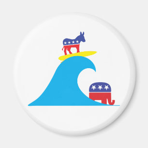Demokratischer Donkey fährt die Blaue Welle Magnet