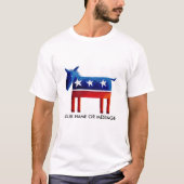 Demokratischer Donkey-Individuelle Name oder -Meld T-Shirt (Vorderseite)