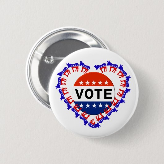 Demokratischer Donkey - Schaltfläche "Abstimmung" Button (Vorne & Hinten)