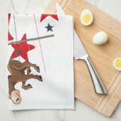 Demokratischer Donkey und republikanischer Elefant Geschirrtuch (Viertel Falte)