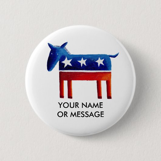 Demokratischer Esel benutzerdefinierter Name oder Button (Vorderseite)