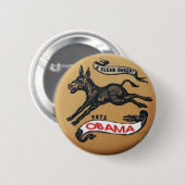 Demokratischer Esel-Knopf Obama Button (Vorne & Hinten)