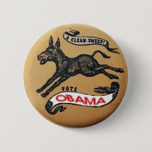 Demokratischer Esel-Knopf Obama Button