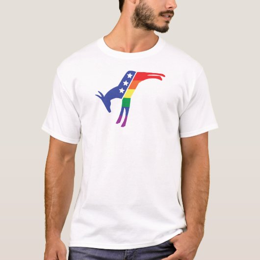 Demokratischer Gay Pride-Esel T-Shirt (Vorderseite)