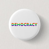 Demokratischer Regenbogentypografie-Lgbtq-Gay Prid Button (Vorderseite)