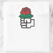 Demokratischer Sozialismus (das Symbol für Faust u Runder Aufkleber (Tasche)