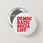 Demokratischer Sozialist Button (Vorne & Hinten)