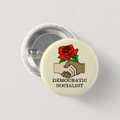 Demokratischer sozialistischer Knopf Button (Vorne & Hinten)