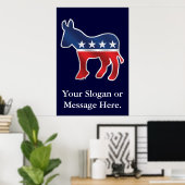 Demokratisches Donkey Custom Poster (Heimbüro)
