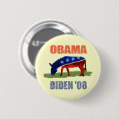Demokratisches Knopf-Button Obama Biden '08 Button (Vorne & Hinten)