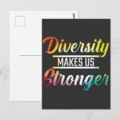 Demokratisches linksgerichtetes Diversity macht mi Postkarte (Vorne/Hinten)