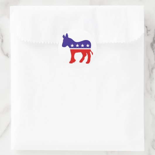 Demokratisches Party Donkey Round Stickers (Tasche)