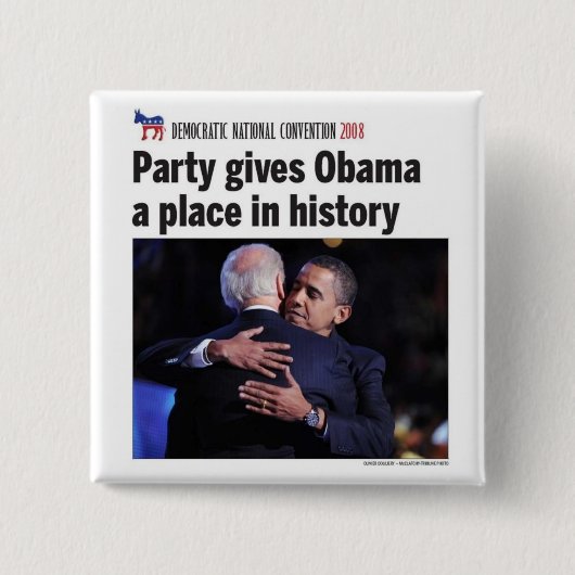 Demokratisches Party gibt Obama-Platz in der Button (Vorderseite)