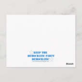 Demokratisches Party oder Boston Tee-Party Postkarte (Rückseite)