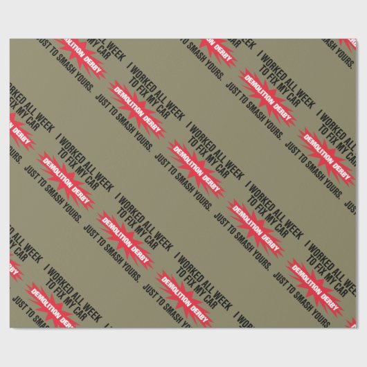 Demolierungs-Derby-Zertrümmern Ihr Auto Geschenkpapier (Flach)