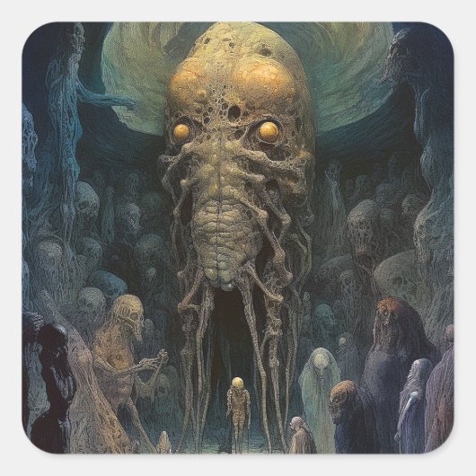 Demon Alien Underworld Creature Quadratischer Aufkleber (Vorderseite)