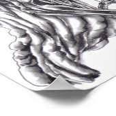 Demon Art Zeichnend Poster Print (Ecke)