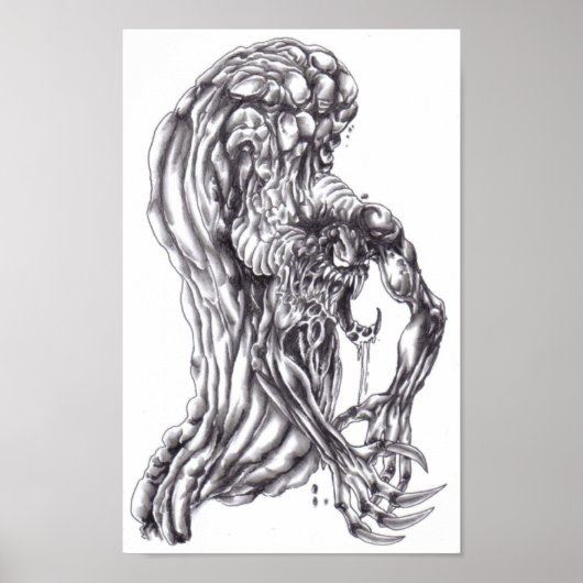 Demon Art Zeichnend Poster Print (Vorne)