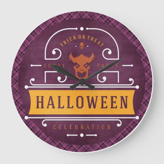 Demon Beängstigend Halloween-Party Große Wanduhr (Vorderseite)