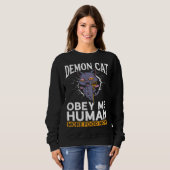 Demon Cat Satanic Witchcraft Baphomet Gothic Occu Sweatshirt (Vorne ganz)