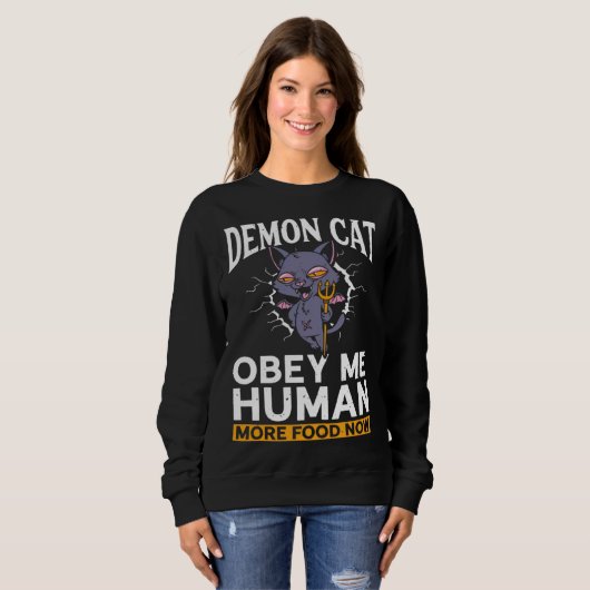 Demon Cat  Satanic Witchcraft Baphomet Gothic Occu Sweatshirt (Vorne ganz)