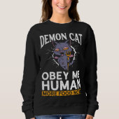 Demon Cat  Satanic Witchcraft Baphomet Gothic Occu Sweatshirt (Vorderseite)