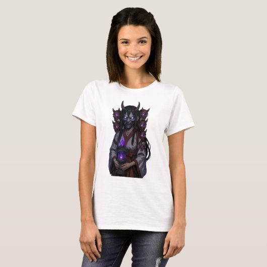 Demon Cyberpunk Anime Girl T-Shirt (Vorne ganz)