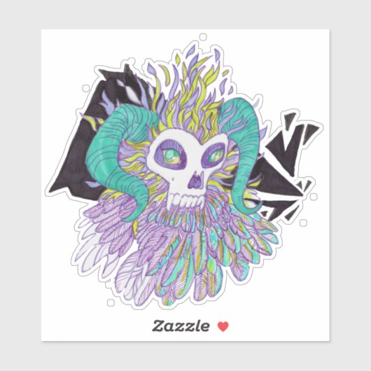 Demon Feathers Spooky Monster Aufkleber (Blatt)